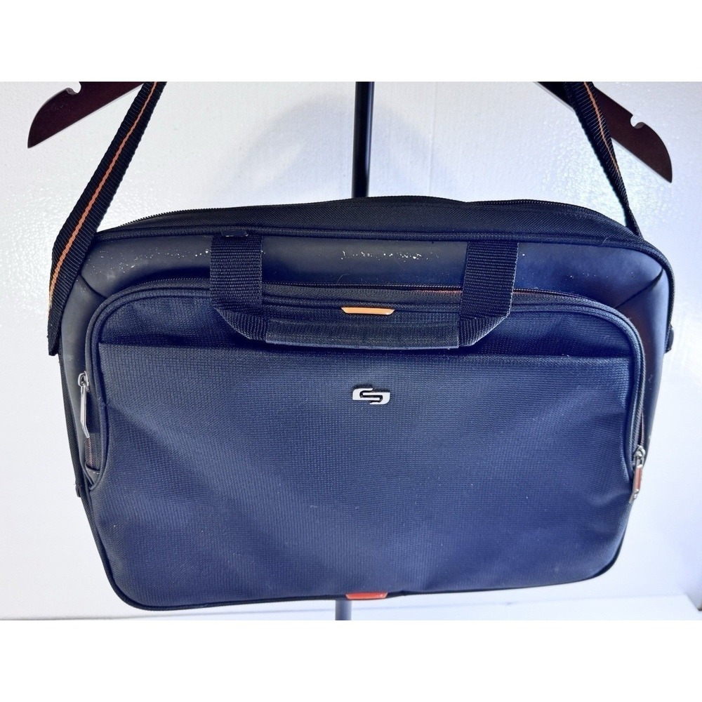 Solo Urban Slim Brief Laptop Bag 15.6 Black Orange Messenger UBN101-4 NWT
